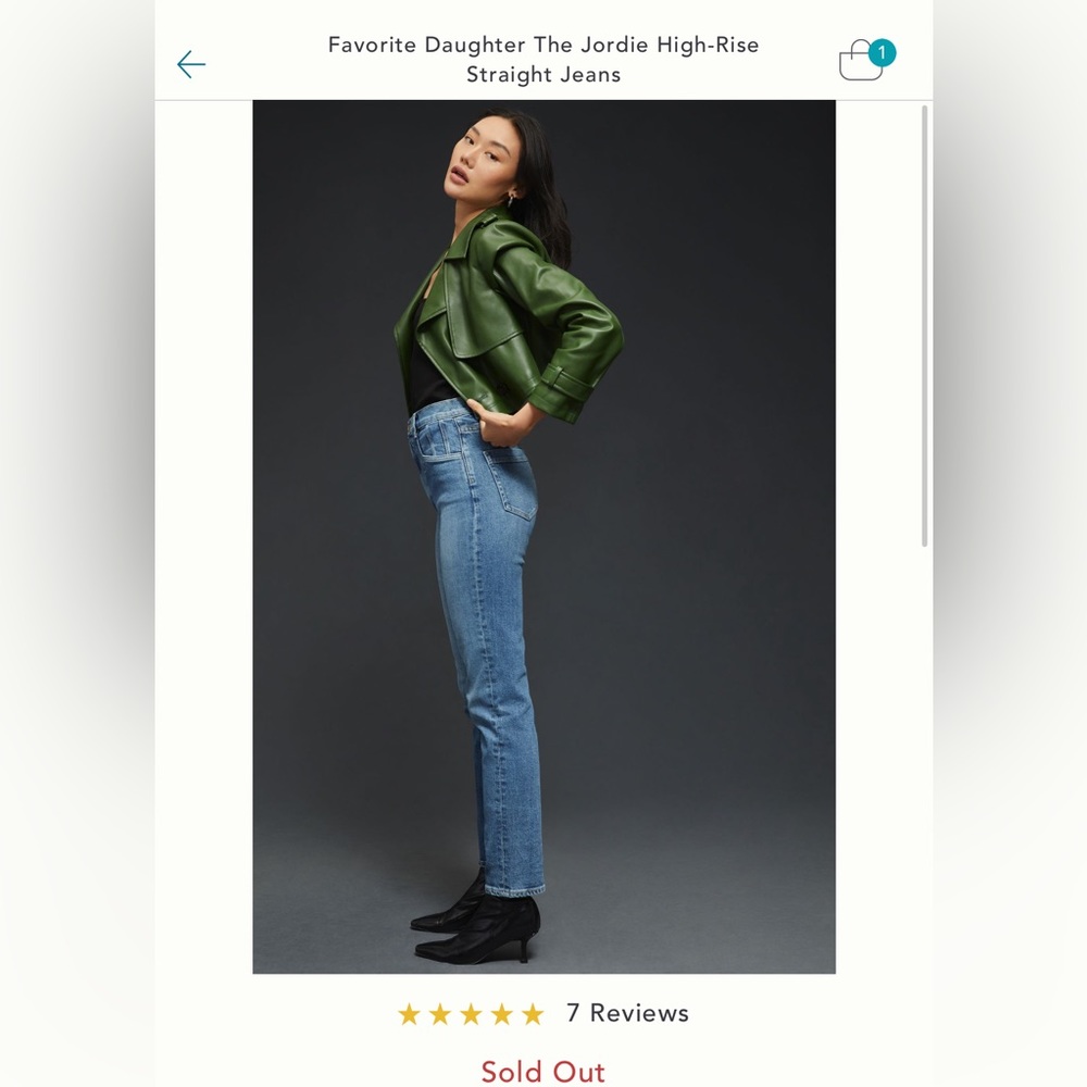 Anthropologie Favorite Daughter The Jordie High Rise Straight Jean Size 27